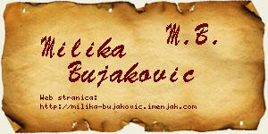 Milika Bujaković vizit kartica